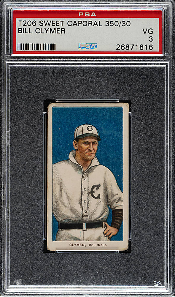 1909-1911 T206 White Border Bill Clymer PSA VG 3