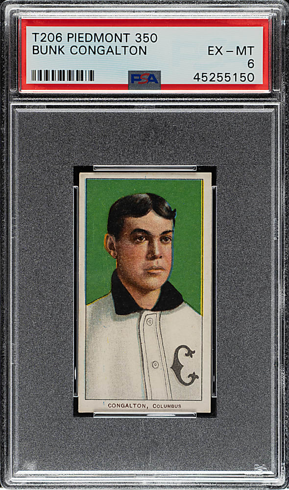 1909-1911 T206 White Border Bunk Congalton PSA EX-MT 6
