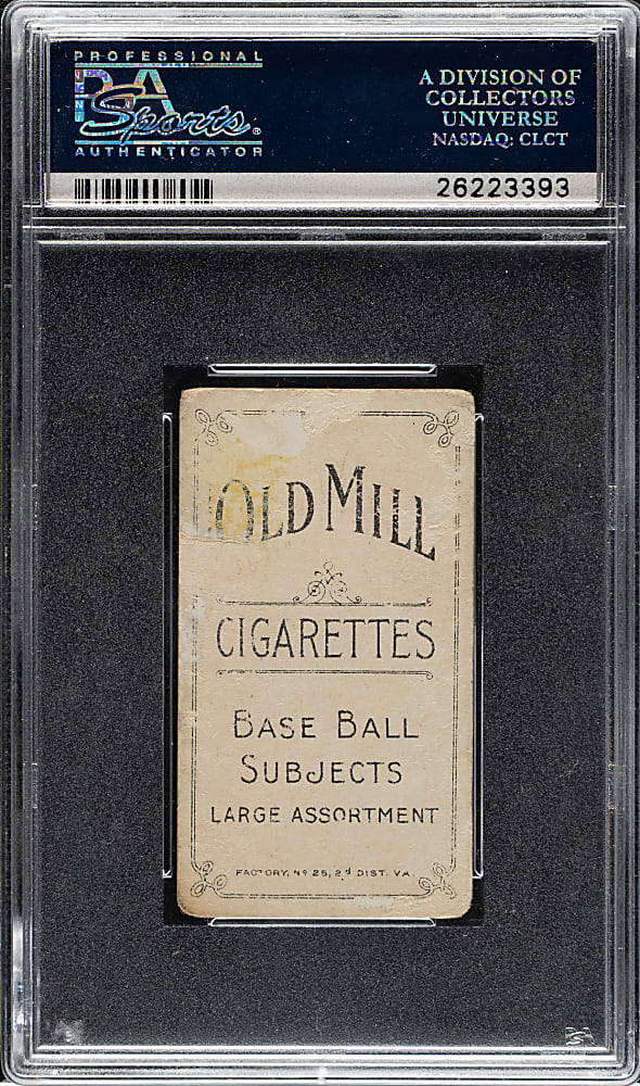 1909-1911 T206 White Border Ty Cobb Bat Off Shoulder PSA Authentic - Old Mill Back