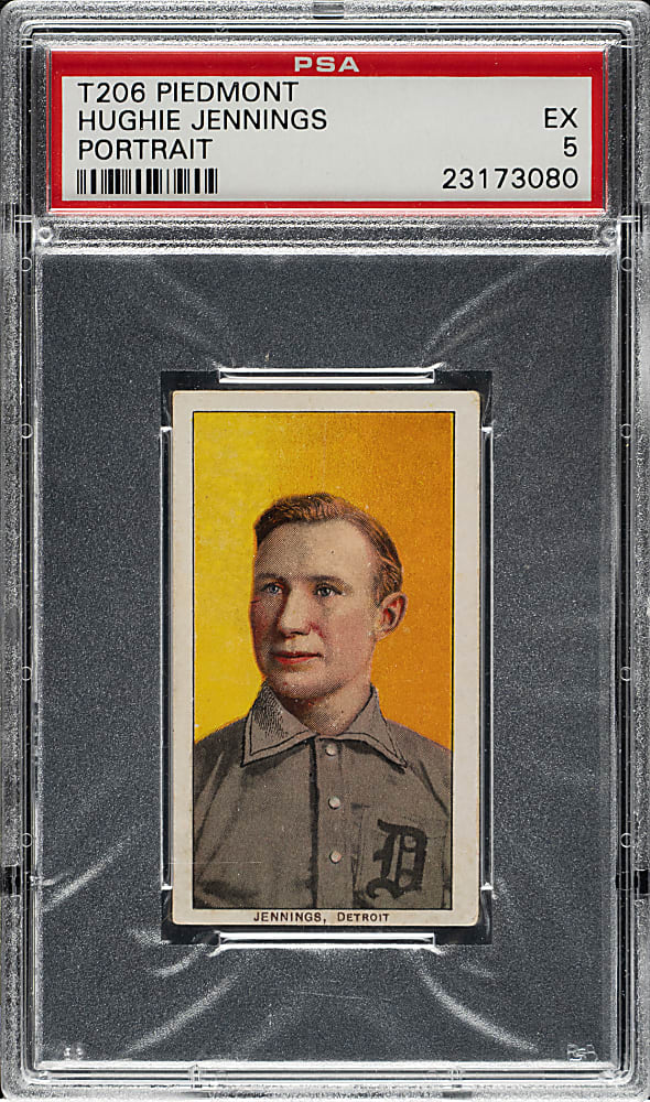 1909-1911 T206 White Border Hughie Jennings Portrait PSA EX 5