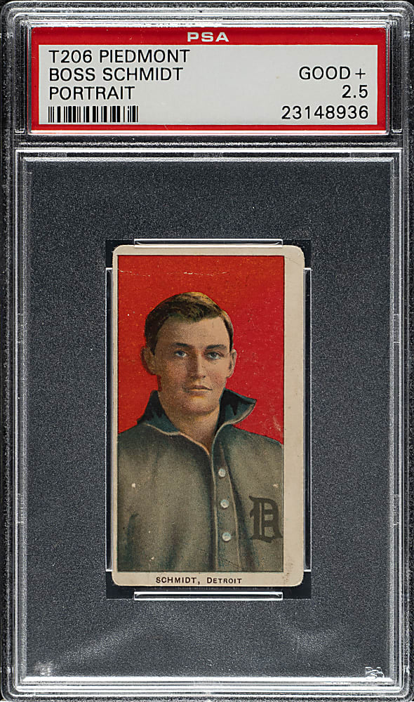 1909-1911 T206 White Border Boss Schmidt Portrait PSA GOOD+ 2.5
