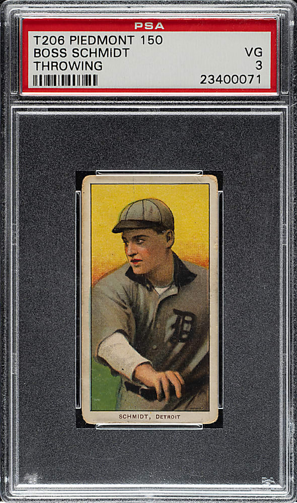 1909-1911 T206 White Border Boss Schmidt Throwing PSA VG 3