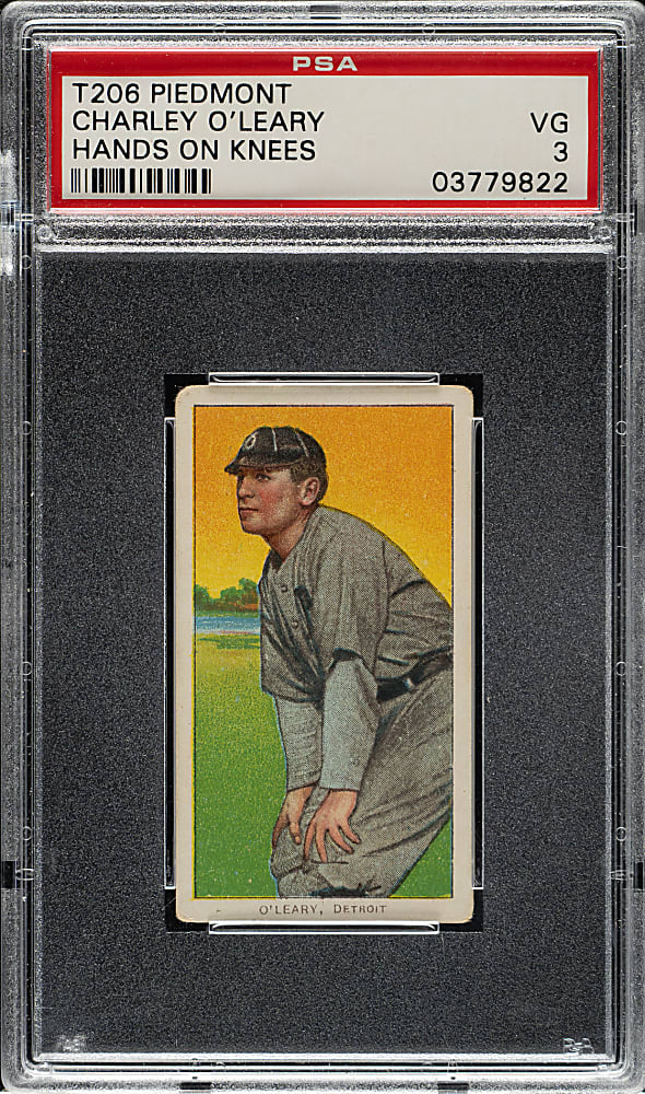 1909-1911 T206 White Border Charley O'Leary Hands on Knees PSA VG 3
