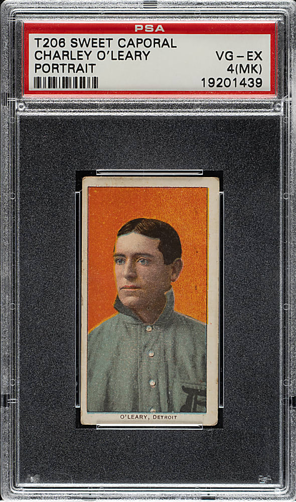 1909-1911 T206 White Border Charley O'Leary Portrait PSA VG-EX 4 (MK)
