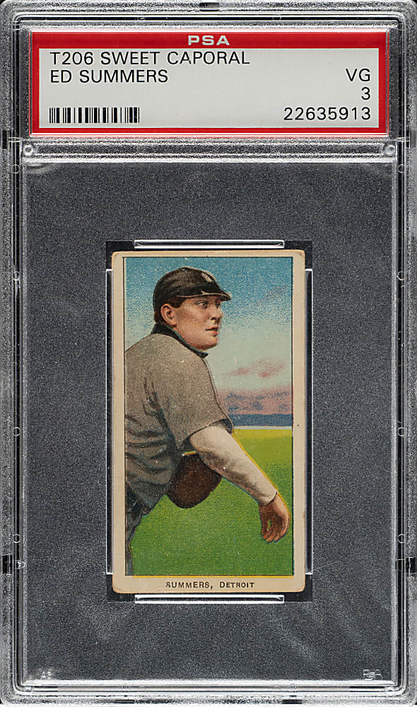1909-1911 T206 White Border Ed Summers PSA VG 3