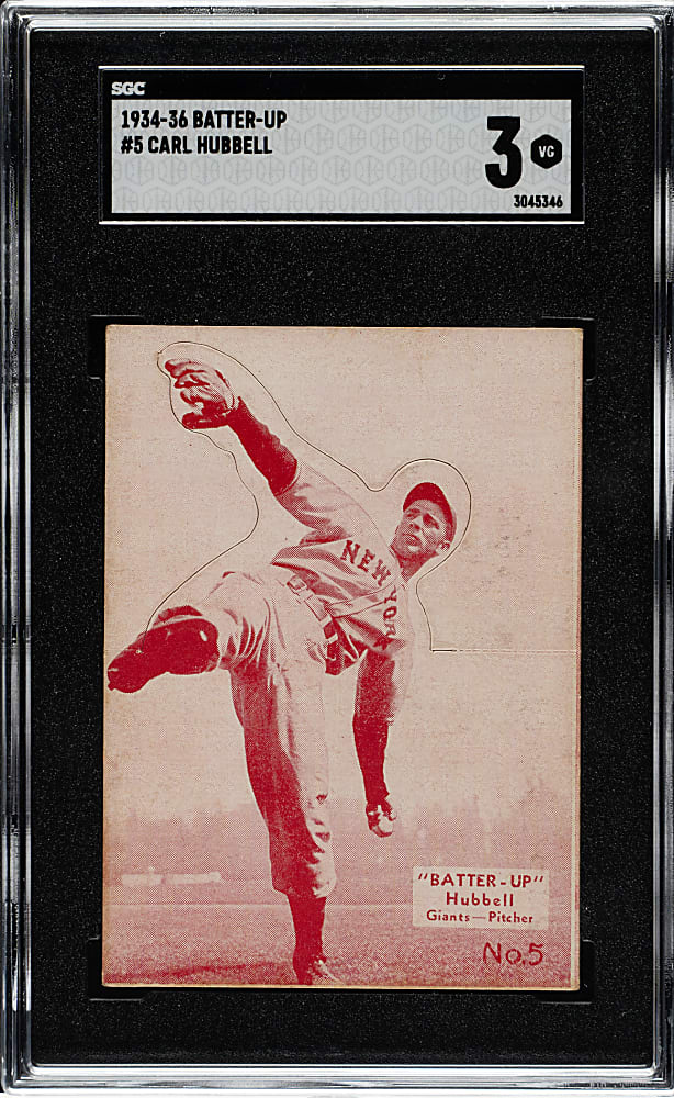 1934-1936 R318 Batter-Up #5 Carl Hubbell SGC VG 3