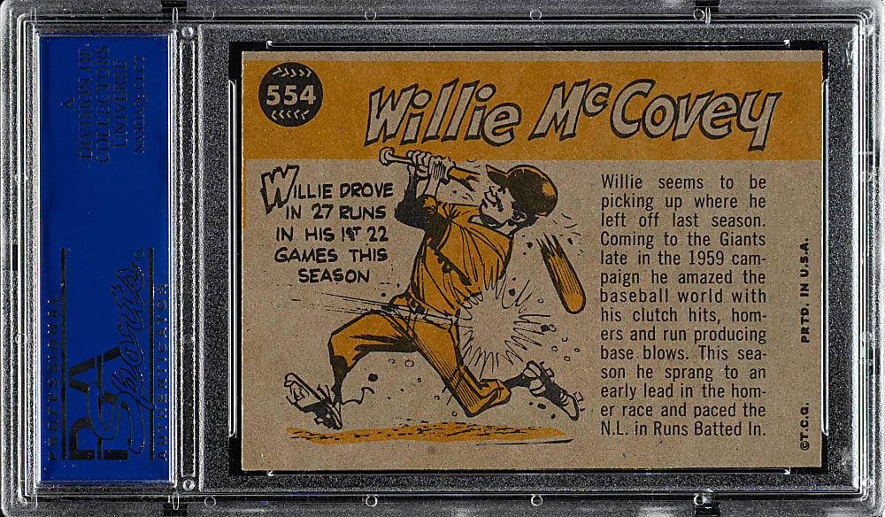 1960 Topps #554 Willie McCovey All-Star PSA NM-MT 8