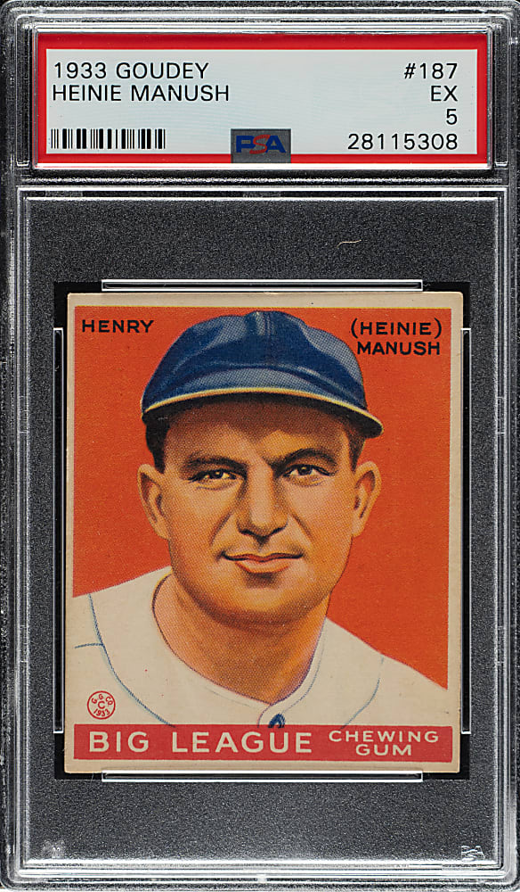 1933 R319 Goudey #187 Heinie Manush PSA EX 5