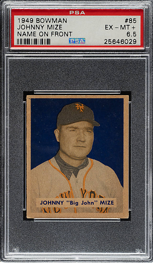 1949 Bowman #85 Johnny Mize PSA EX-MT+ 6.5