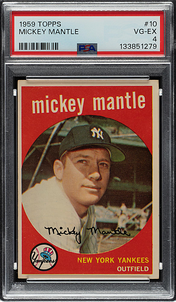 1959 Topps #10 Mickey Mantle PSA VG-EX 4