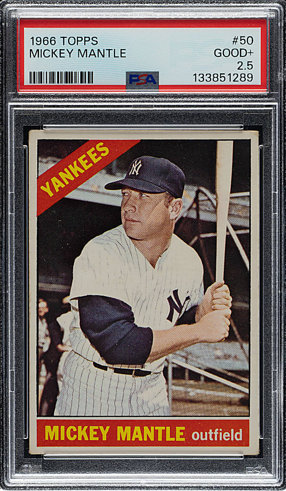 1966 Topps #50 Mickey Mantle PSA GOOD+ 2.5
