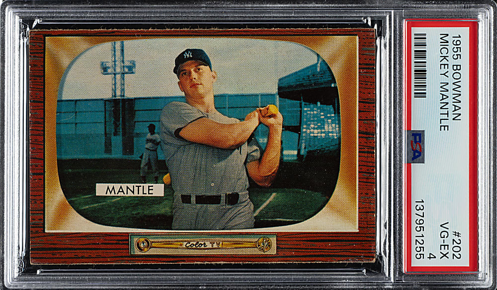 1955 Bowman #202 Mickey Mantle PSA VG-EX 4