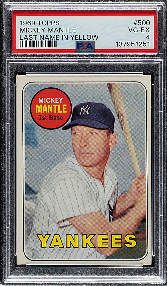 1969 Topps #500 Mickey Mantle PSA VG-EX 4