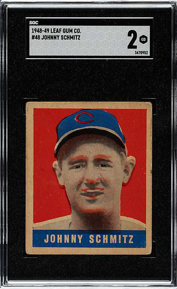 1948-1949 Leaf #48 Johnny Schmitz Short Print SGC GOOD 2