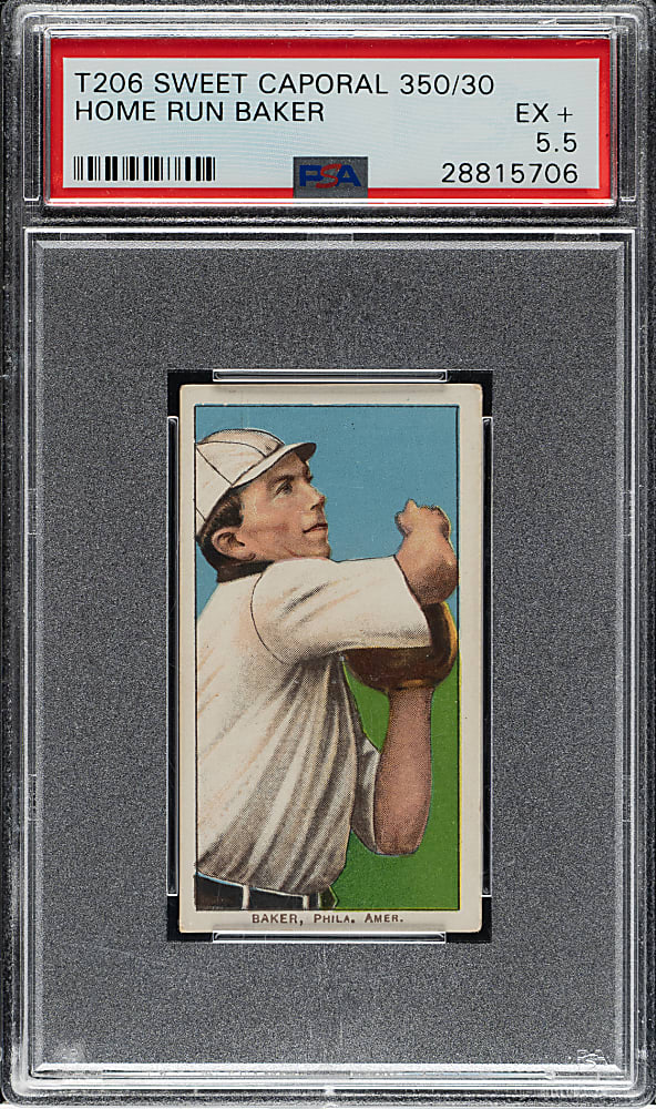 1909-1911 T206 White Border Home Run Baker PSA EX+ 5.5
