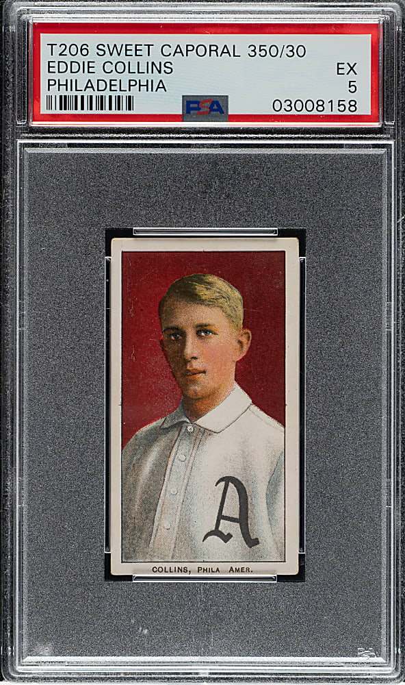 1909-1911 T206 White Border Eddie Collins PSA EX 5