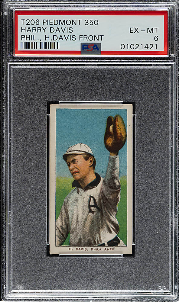 1909-1911 T206 White Border Harry Davis (H. Davis on Front) PSA EX-MT 6