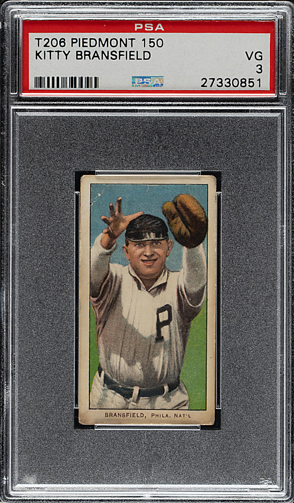 1909-1911 T206 White Border Kitty Bransfield PSA VG 3