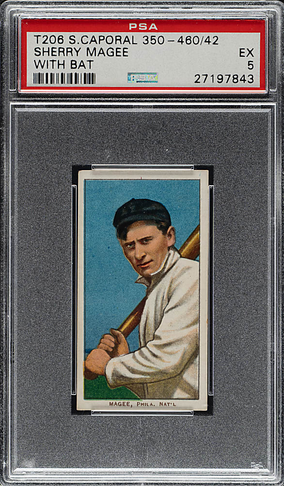 1909-1911 T206 White Border Sherry Magee with Bat PSA EX 5