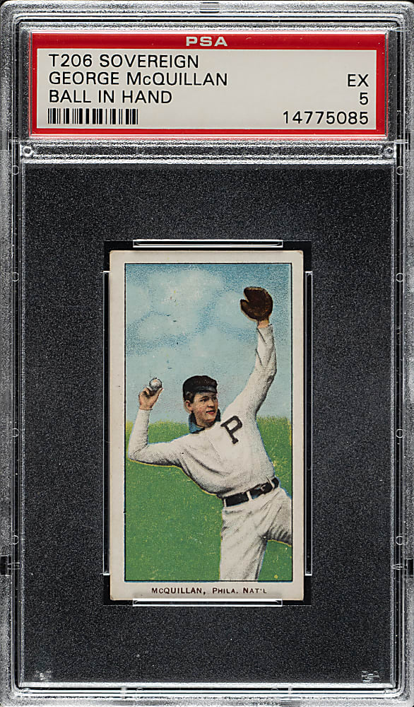 1909-1911 T206 White Border George McQuillan Ball in Hand PSA EX 5 - Sovereign 150 Back
