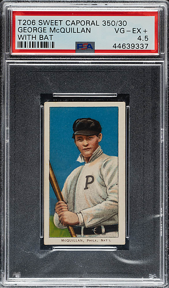 1909-1911 T206 White Border George McQuillan with Bat PSA VG-EX+ 4.5
