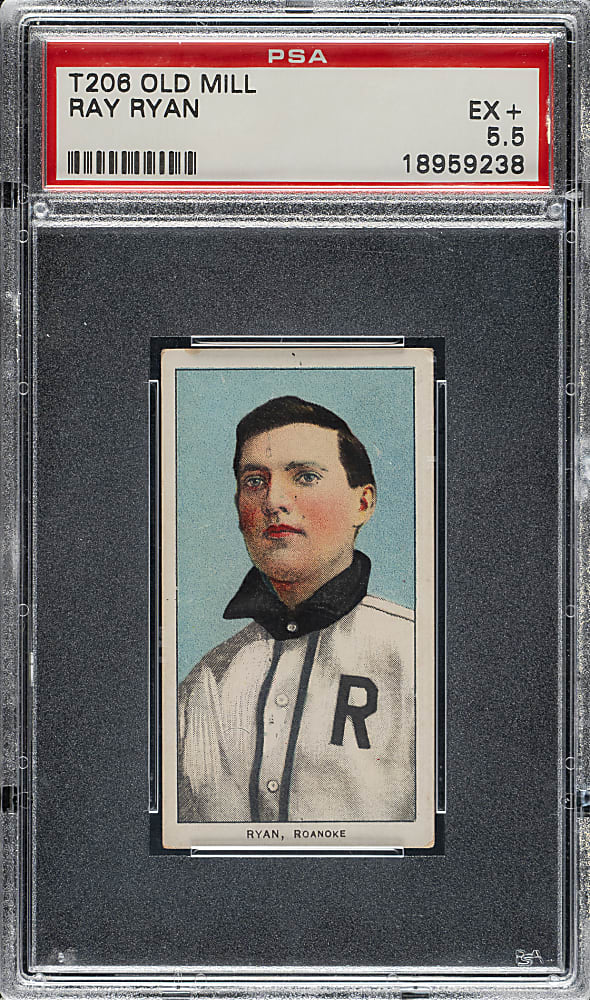 1909-1911 T206 White Border Ray Ryan Southern Leaguer PSA EX+ 5.5 - Old Mill Back