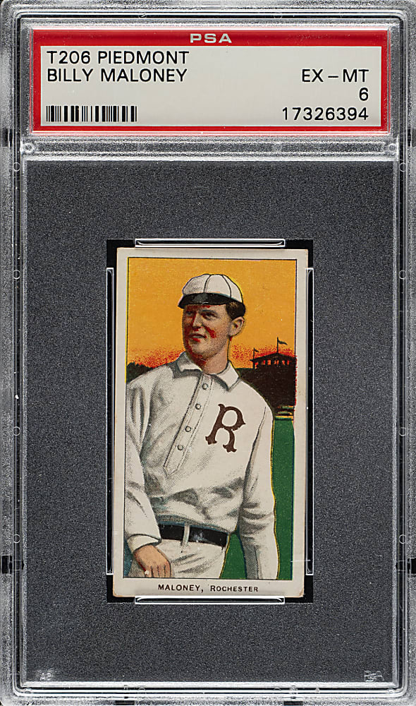 1909-1911 T206 White Border Billy Maloney PSA EX-MT 6
