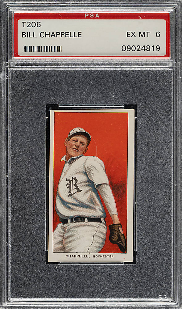 1909-1911 T206 White Border Bill Chappelle PSA EX-MT 6