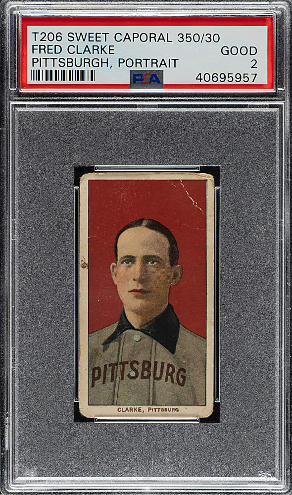 1909-1911 T206 White Border Fred Clarke Portrait PSA GOOD 2