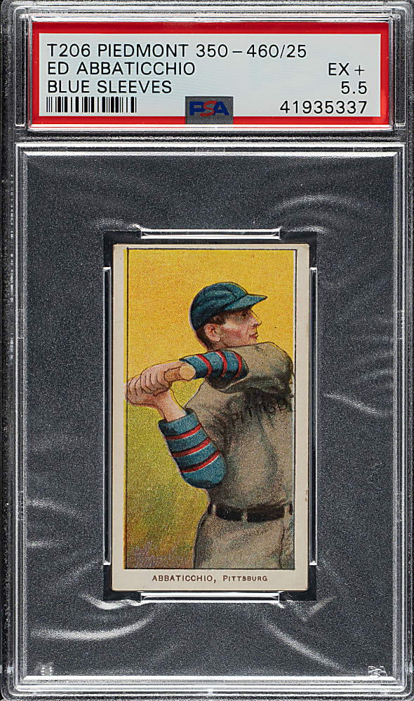 1909-1911 T206 White Border Ed Abbaticchio Blue Sleeves PSA EX+ 5.5