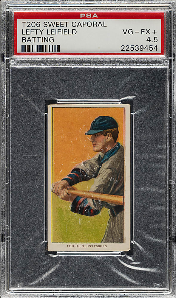 1909-1911 T206 White Border Lefty Leifield Batting PSA VG-EX+ 4.5