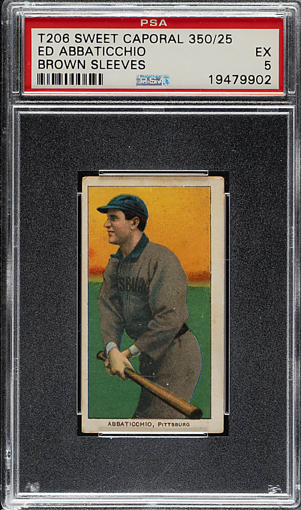1909-1911 T206 White Border Ed Abbaticchio Brown Sleeves PSA EX 5