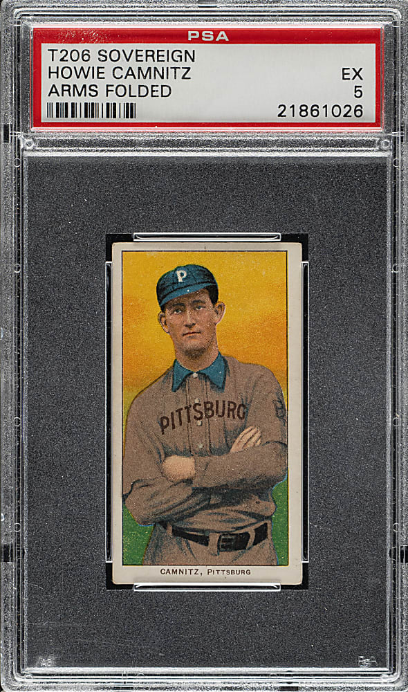 1909-1911 T206 White Border Howie Camnitz Arms Folded PSA EX 5 - Sovereign 350 Back