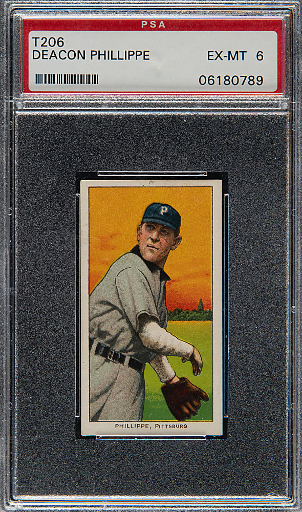 1909-1911 T206 White Border Deacon Phillippe PSA EX-MT 6
