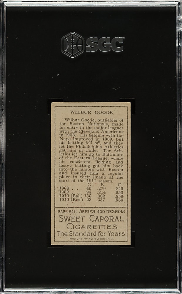 1911 T205 Gold Border Wilbur Goode SGC VG/EX 4