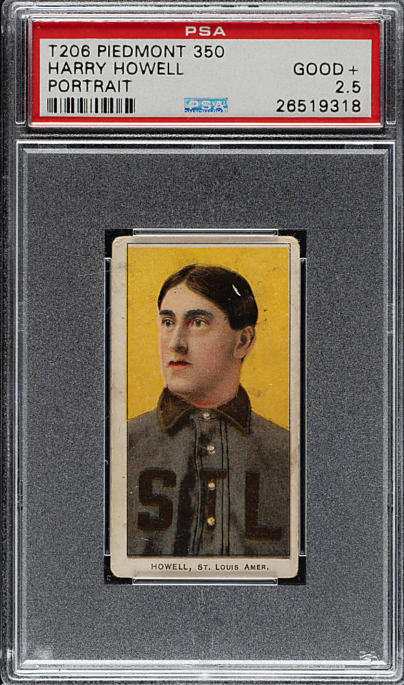 1909-1911 T206 White Border Harry Howell Portrait PSA GOOD+ 2.5