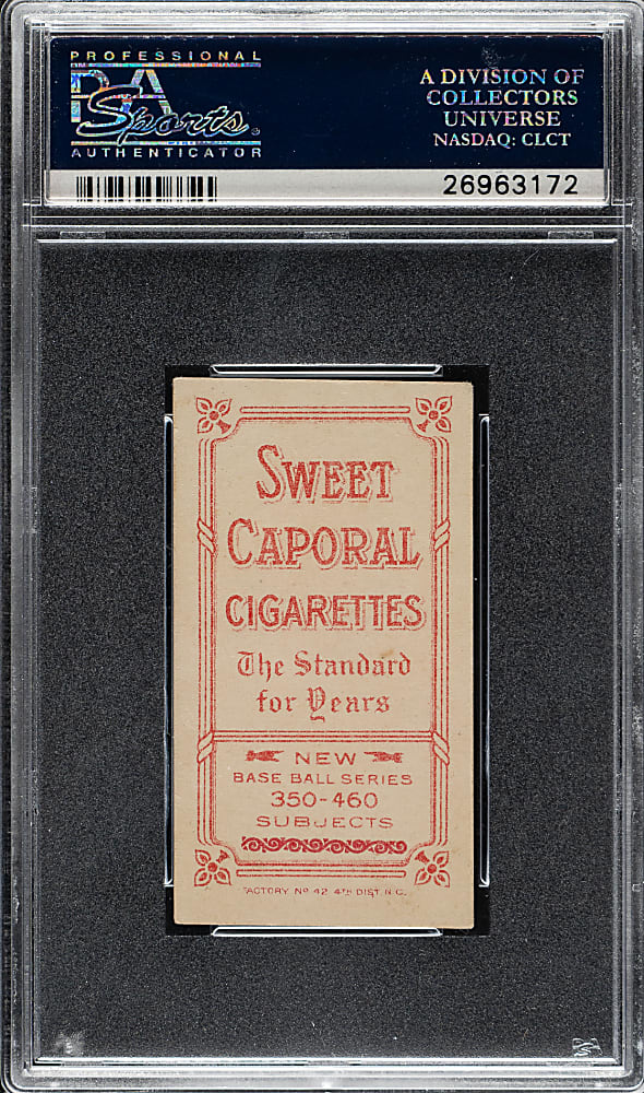 1909-1911 T206 White Border Barney Pelty Vertical PSA EX+ 5.5