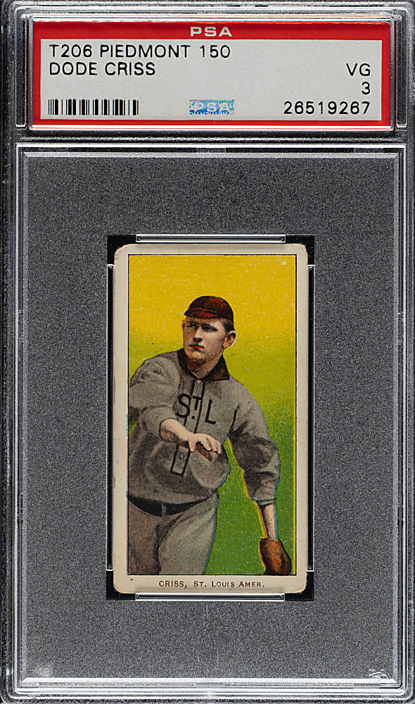 1909-1911 T206 White Border Dode Criss PSA VG 3