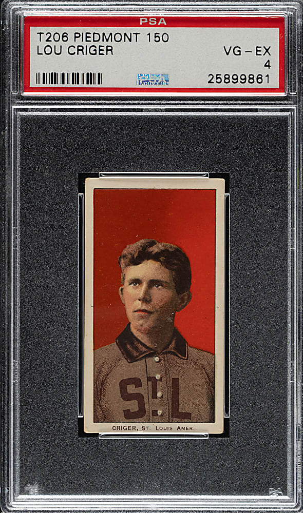 1909-1911 T206 White Border Lou Criger PSA VG-EX 4