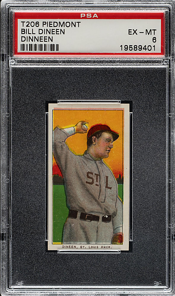 1909-1911 T206 White Border Bill Dineen PSA EX-MT 6