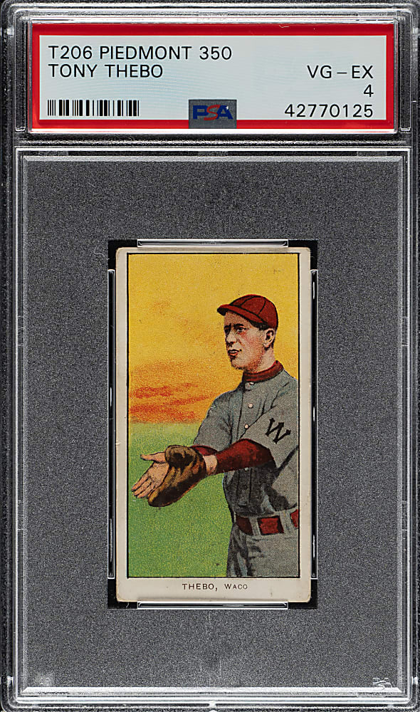 1909-1911 T206 White Border Tony Thebo Southern Leaguer PSA VG-EX 4
