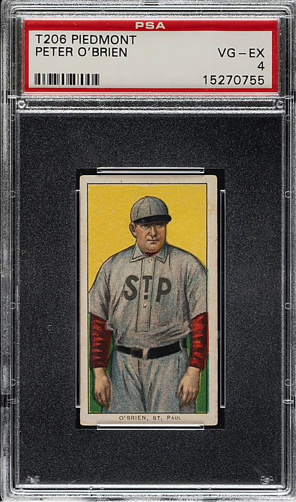 1909-1911 T206 White Border Peter O'Brien PSA VG-EX 4