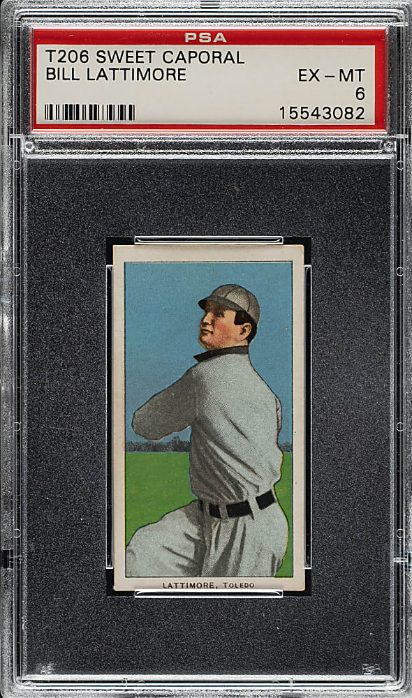 1909-1911 T206 White Border Bill Lattimore PSA EX-MT 6