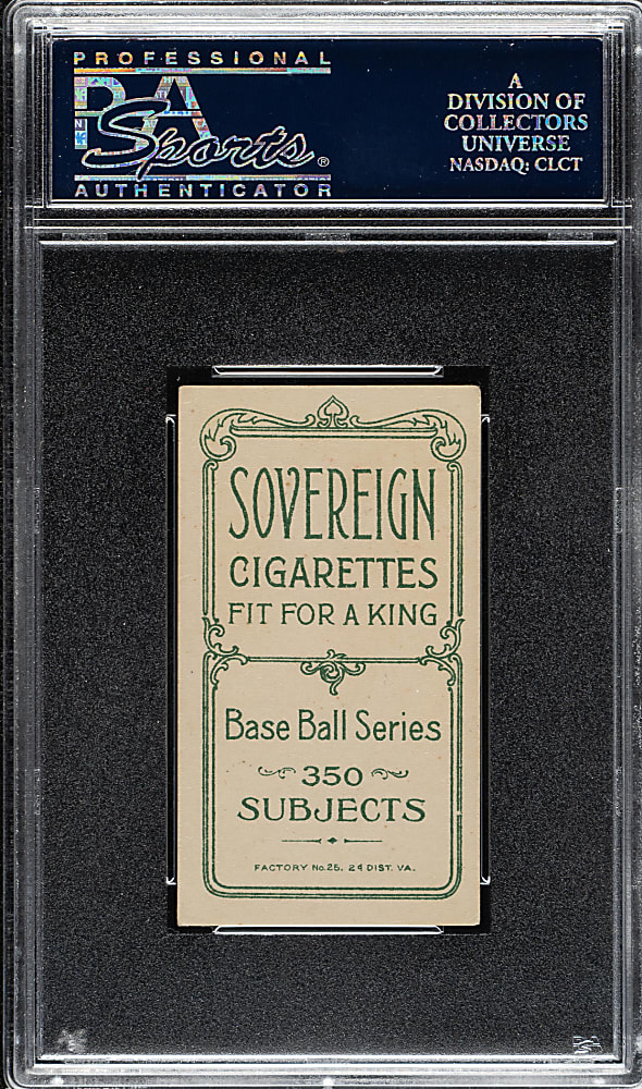 1909-1911 T206 White Border Fred Mitchell PSA EX+ 5.5 - Sovereign 350 Back