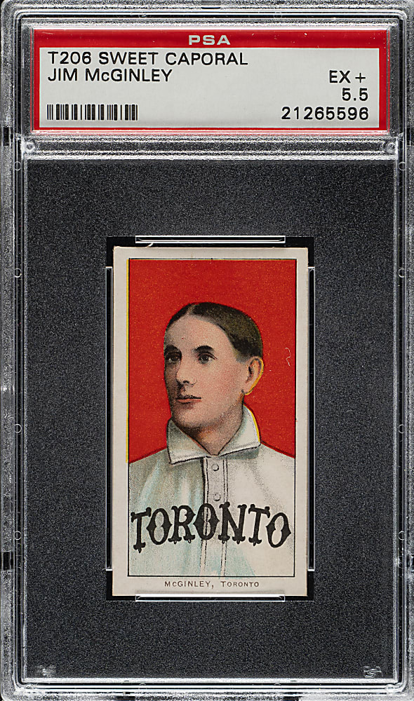 1909-1911 T206 White Border Jim McGinley PSA EX+ 5.5