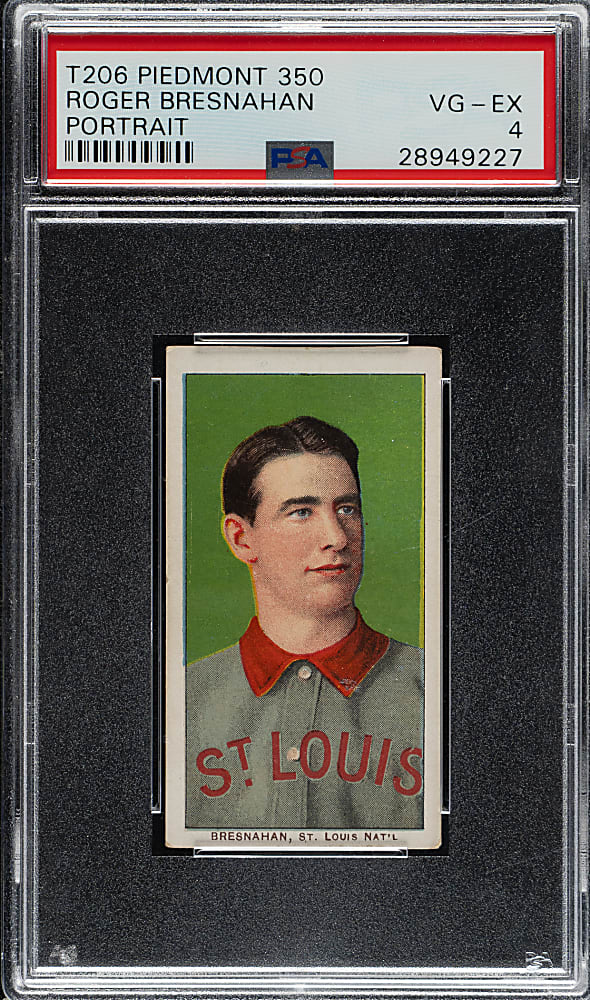 1909-1911 T206 White Border Roger Bresnahan Portrait PSA VG-EX 4