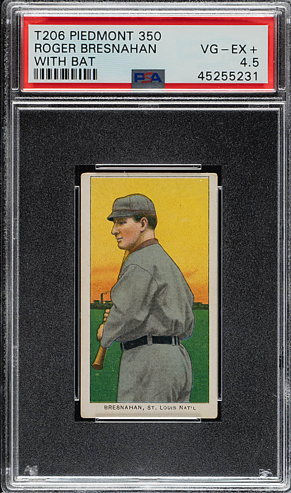 1909-1911 T206 White Border Roger Bresnahan with Bat PSA VG-EX+ 4.5