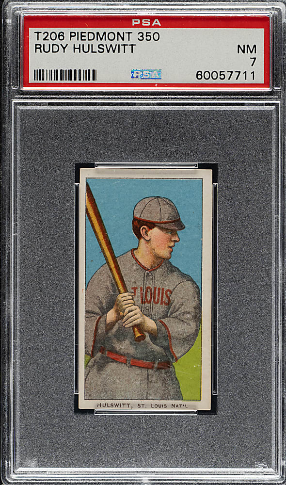 1909-1911 T206 White Border Rudy Hulswitt PSA NM 7