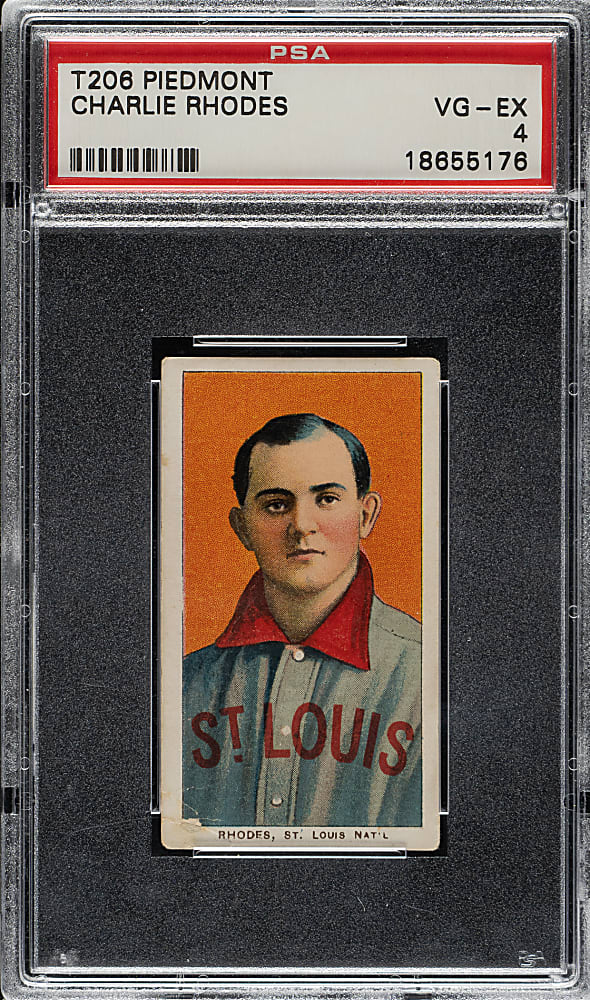 1909-1911 T206 White Border Charlie Rhodes PSA VG-EX 4