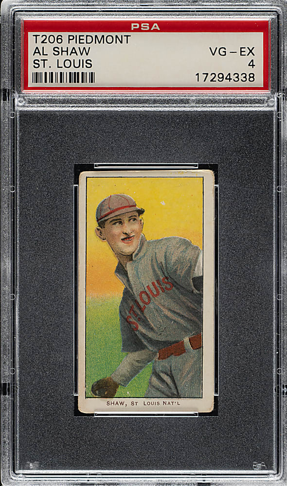 1909-1911 T206 White Border Al Shaw PSA VG-EX 4